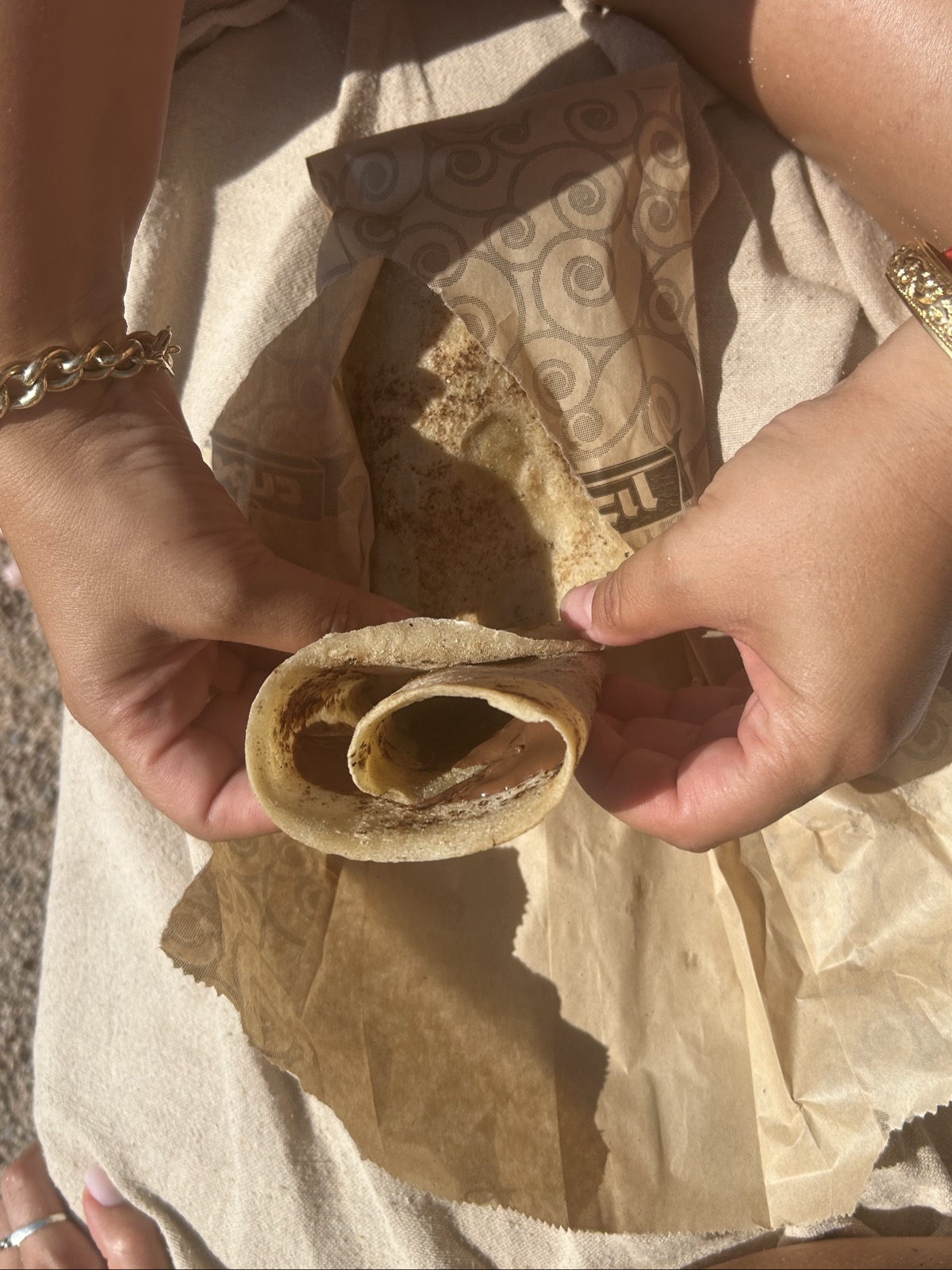תמונה של לאפה עם שוקולד
